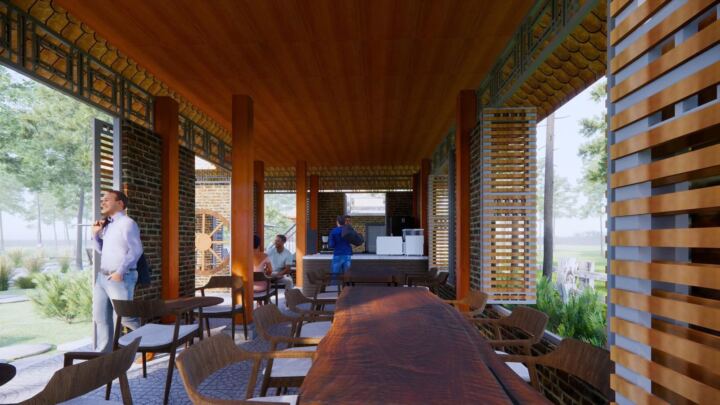 Phối cảnh không gian quầy cà phê